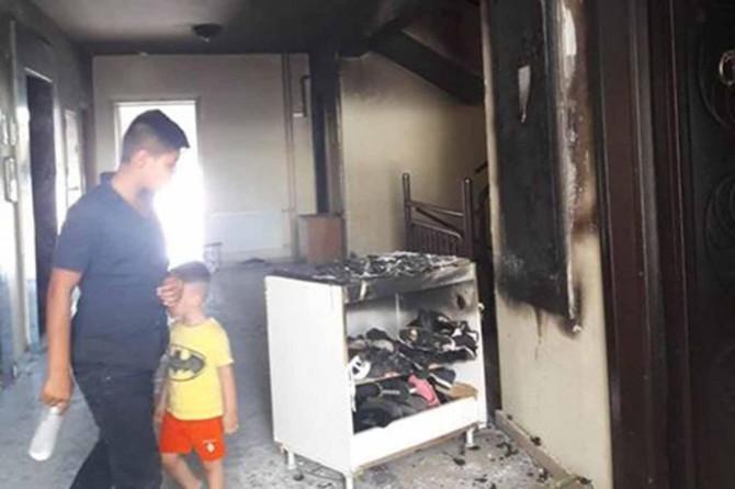 Elazığ Kovancılar'da TOKİ'deki evde yangın çıktı