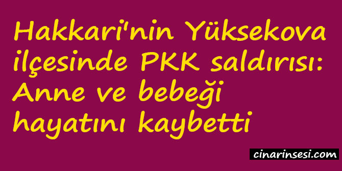 Hakkari Yüksekova'da PKK saldırısı: Anne ve bebeği hayatını kaybetti