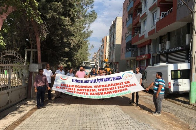 Şanlıurfa Viranşehir 'de sağlıklı yaşam için yürüyüş yapıldı