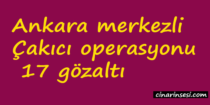 Ankara merkezli Çakıcı operasyonu: 17 gözaltı