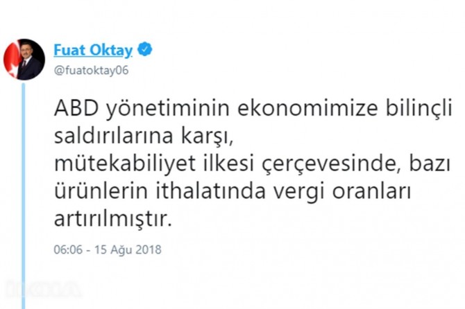 Statement Vice President Oktay on additional tariffs