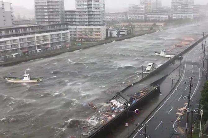 Japan hit by the powerful typhoon in the last 25 years