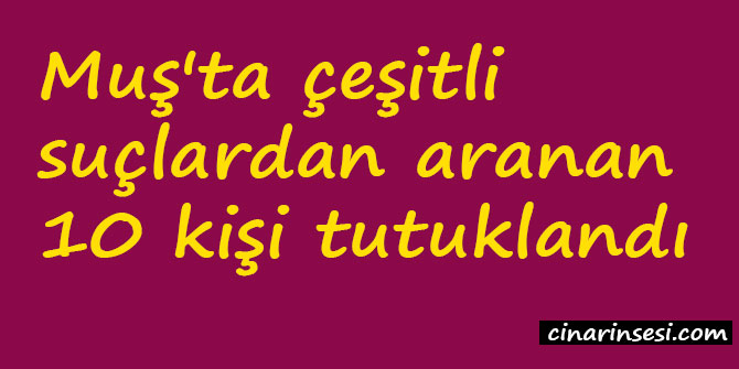 Muş'ta çeşitli suçlardan aranan 10 kişi tutuklandı