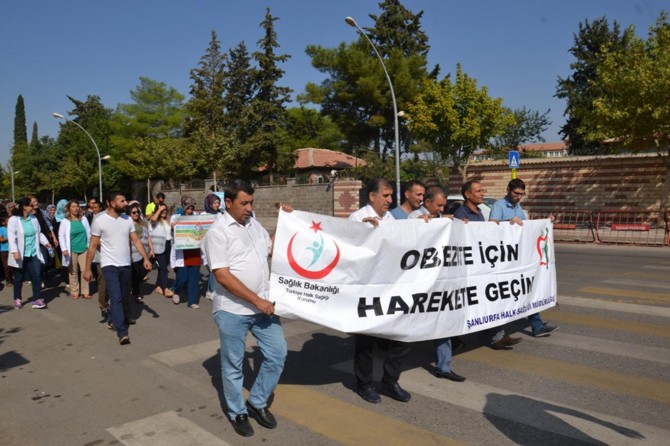 Siverek'te obeziteye dikkat çekmek için yürüdüler