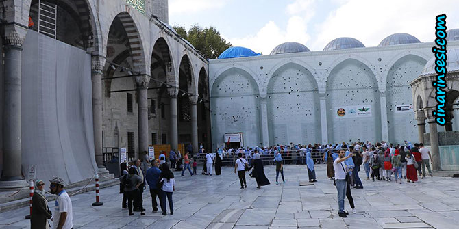 Sultanahmet Camii'nde restorasyon çalışmaları sürüyor