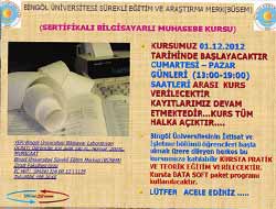 Bingöl Üniversitesinden 2 Yeni Kurs