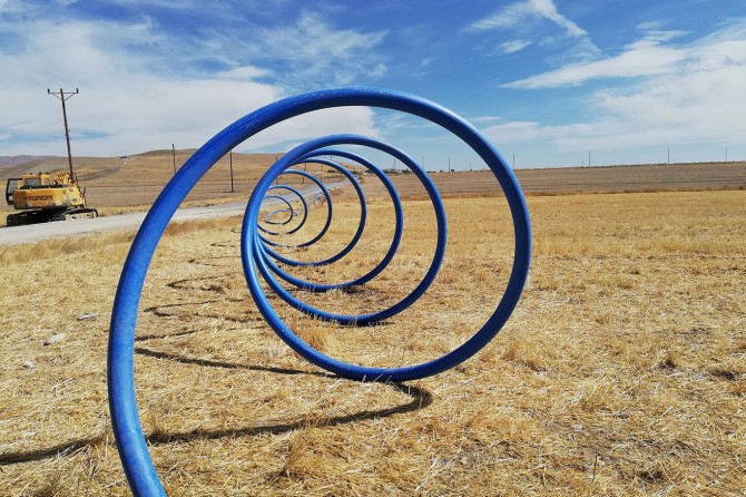 Plaja su hattı çekiliyor