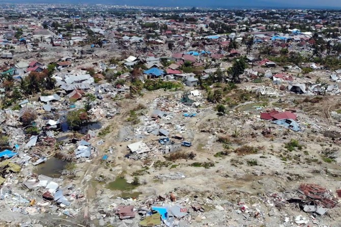 Drone footage shows the Indonesian disaster