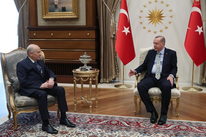 Cumhurbaşkanı Erdoğan ile Bahçeli arasında ittifak görüşmesi
