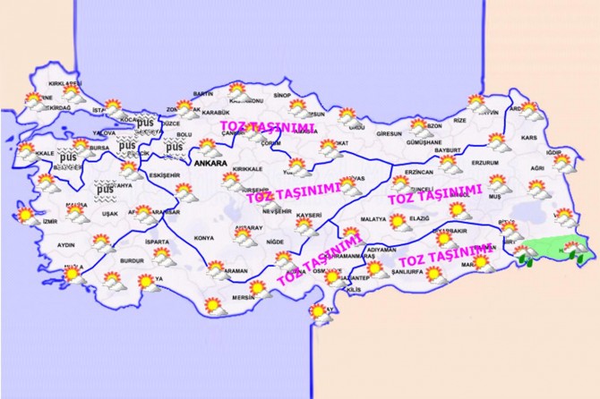Meteorolojiden toz taşınımı uyarısı
