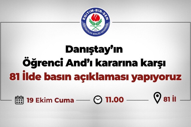 "Öğrenci Andı" kararı 81 ilde protesto edilecek