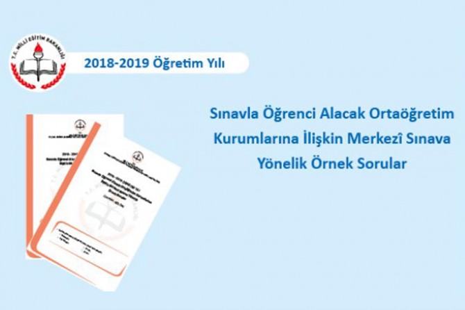 MEB, liselere geçiş sınavına yönelik örnek soruları yayımladı