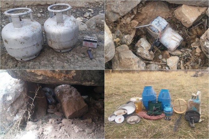 PKK’ye ait EYP ile çok sayıda yaşam malzemesi ele geçirildi