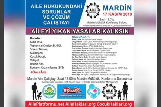 Mardin’de “Önce Aile” çalıştayı düzenlenecek