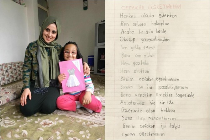 Engelli öğrenciden öğretmenine mektup