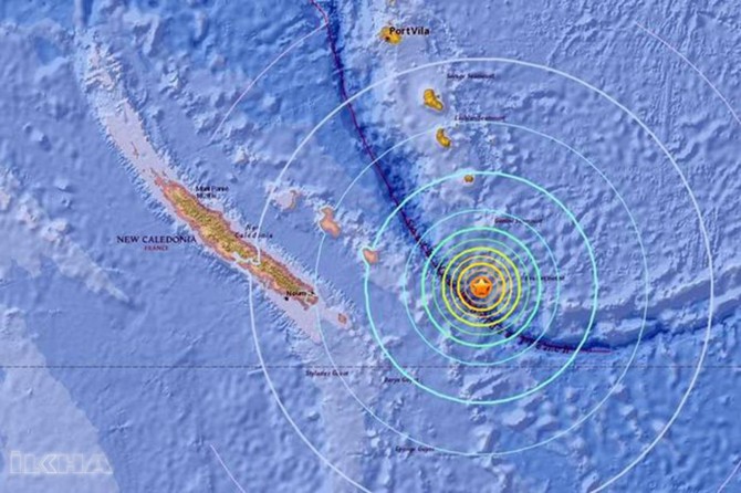 A 7.5 magnitude earthquake hit off New Caledonia