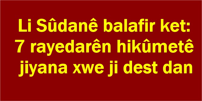 Li Sûdanê balafir ket: 7 rayedarên hikûmetê jiyana xwe ji dest dan