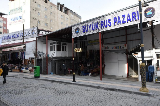 Rus Pazarı Sokağı yeni çehresi ile vatandaşların hizmetinde