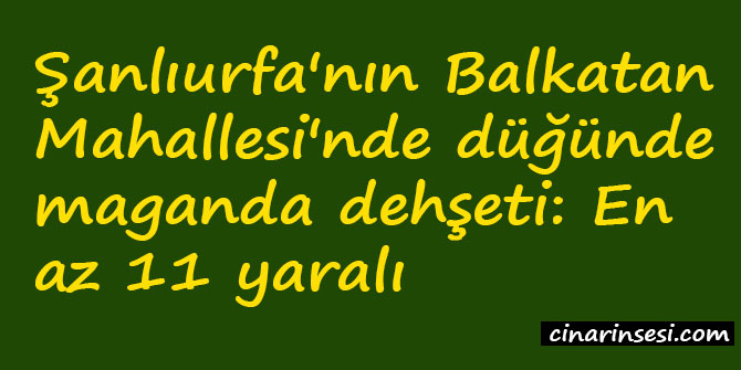 ​Şanlıurfa'nın Balkatan Mahallesi'nde düğünde maganda dehşeti: En az 11 yaralı