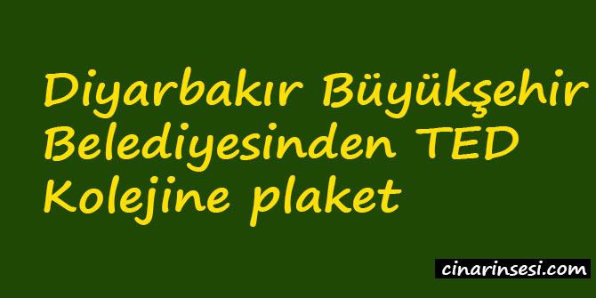Diyarbakır Büyükşehir Belediyesinden TED Kolejine plaket