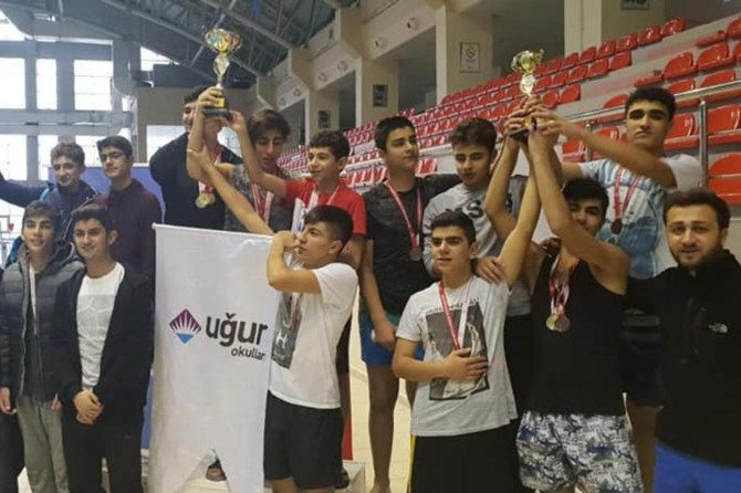 Van'da Okullar Arası Gençler Grup Yüzme Yarışmaları sona erdi