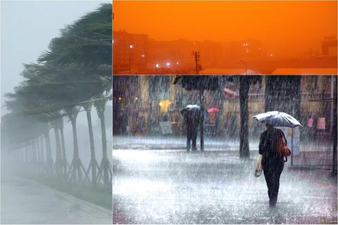 Meteorolojiden yağış rüzgar ve toz taşınımı uyarısı