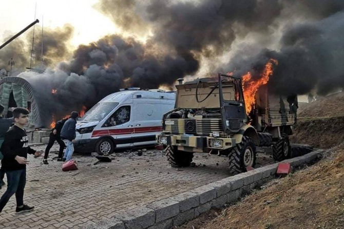 Turkish military base burned in Iraq