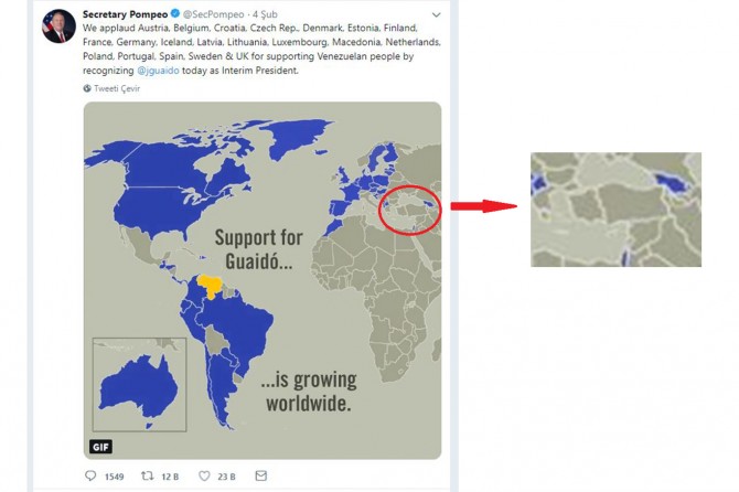Pompeo haritada Türkiye'yi ikiye böldü