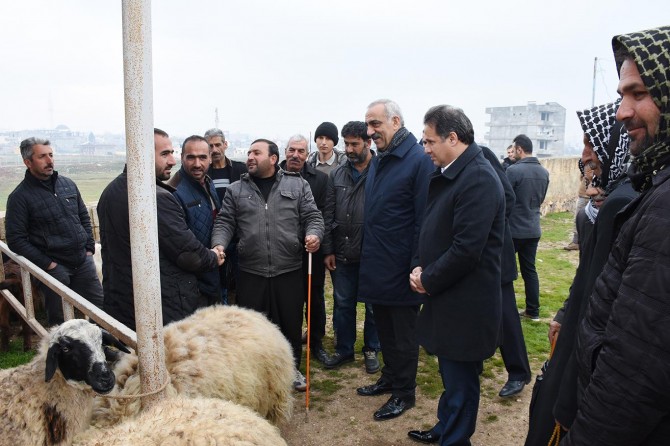 Hilvan Belediye Başkanı Aslan Ali Bayık, hayvan pazarı esnafını ziyaret etti