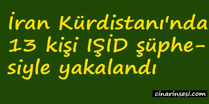 İran Kürdistanı'nda 13 kişi IŞİD şüphesiyle yakalandı