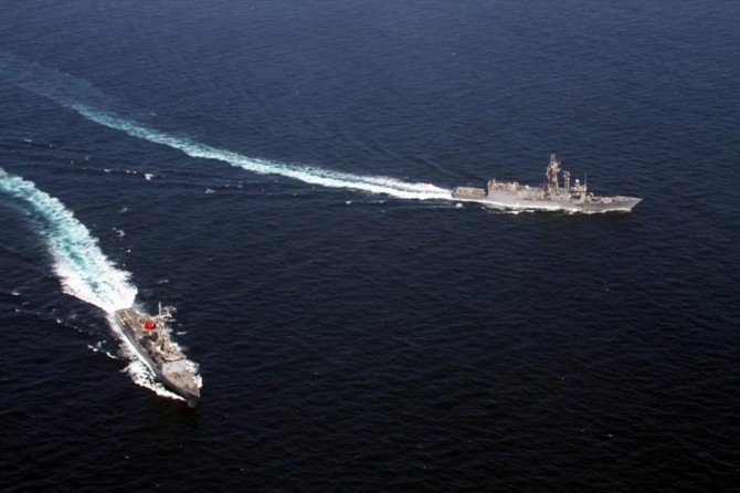 Turkish naval ship warships docks in Port Sudan