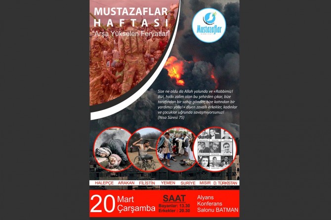 "Arşa Yükselen Feryatlar" konulu etkinliğe davet