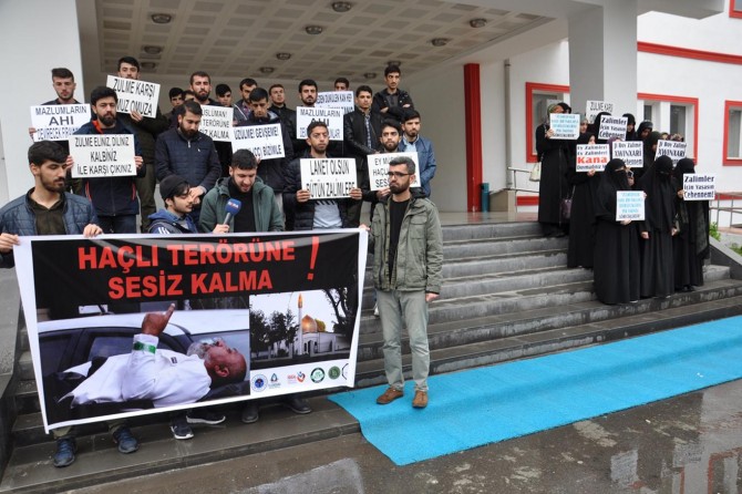 ​Batman Üniversitesi öğrencileri Haçlı terörünü protesto etti