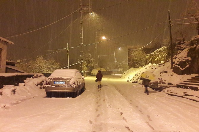 Bitlis'te yoğun kar yağışı başladı
