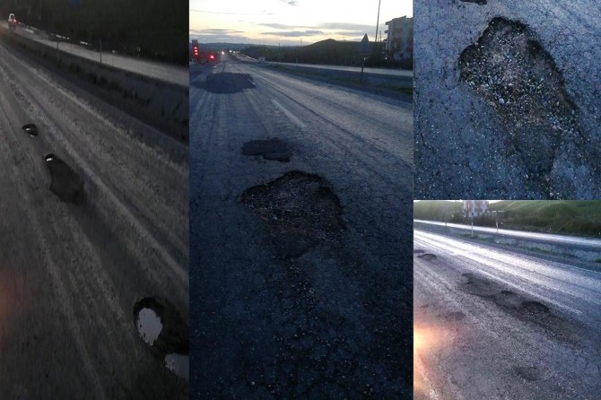 Batman-Kozluk Karayolu yağış sonrası yollar köstebek yuvasına döndü