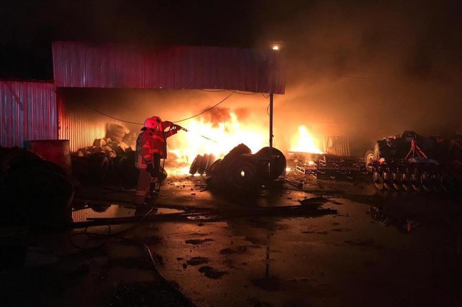 Zeytinyağı fabrikasında yangın