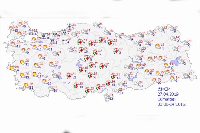 Sağanak yağış ve kuvvetli rüzgâr uyarısı