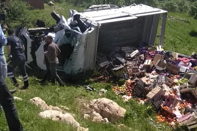 Gercüş'te kamyonet devrildi: 2 kişi yaralandı