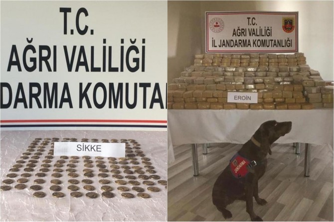 Ağrı'da sikke ve eroin ele geçirildi