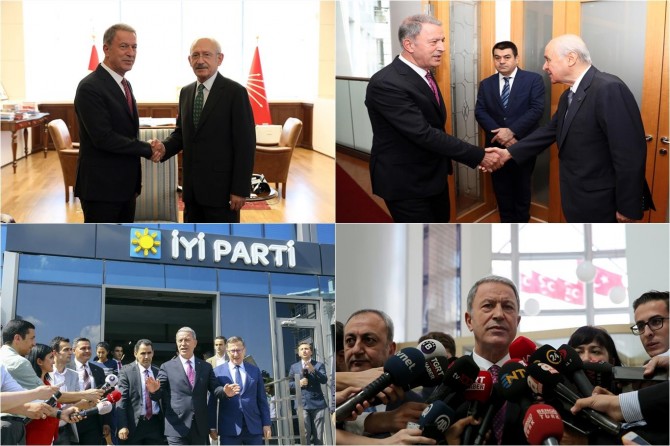 Bakan Akar'dan parti genel başkanlarına ziyaret