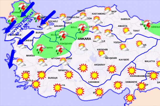 Marmara'nın batısı ile Kuzey Ege kıyıları için kuvvetli rüzgâr uyarısı