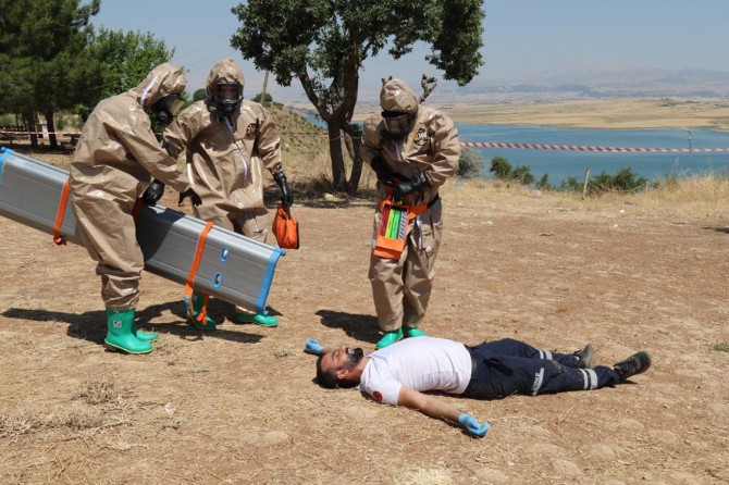 Adıyaman'da kimyasal saldırıya karşı tatbikat