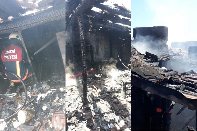 Elazığ'da yangın çatı katını küle çevirdi