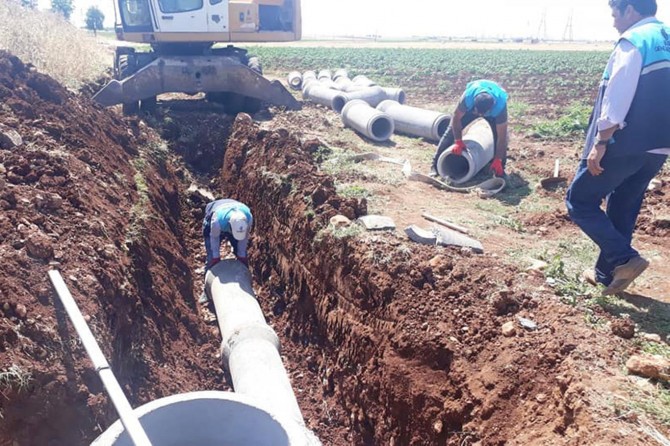Hilvan Korçik deresindeki kanalizasyon hattı yenilendi