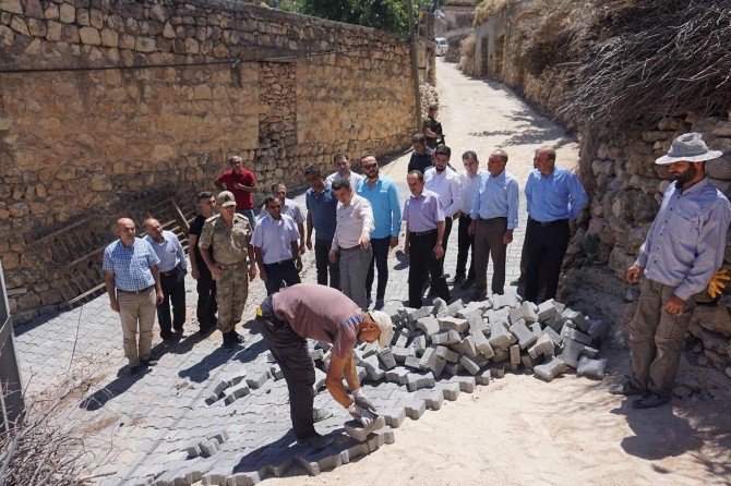 Gercüş'ün Ulaş köyündeki yollara kilitli parke taşı döşendi