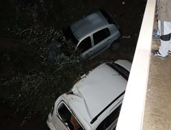 Tokat'ta çarpışan iki otomobil Yeşilırmak Nehri'ne uçtu