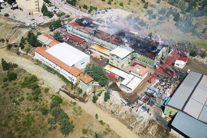 Beyşehir'de silah fabrikasında yangın