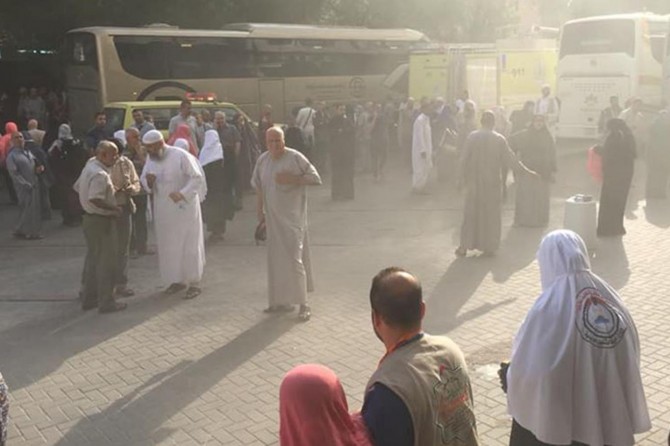 Gazzeli hacı adaylarının kaldığı otelde yangın