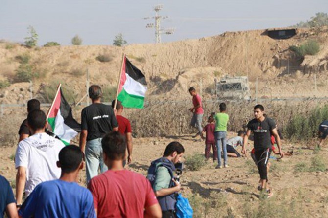 Gazze'nin doğusundaki gösterilerde 55 Filistinli yaralandı