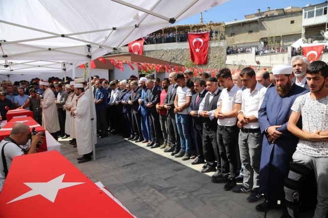 Minister Soylu attends funeral of those killed in PKK attack